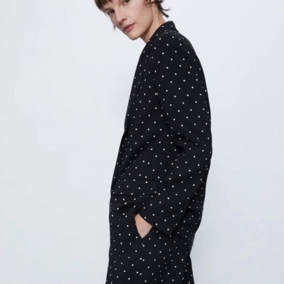 ZARA Polka Dot Blazer and Pants Set - Picture 4 of 16